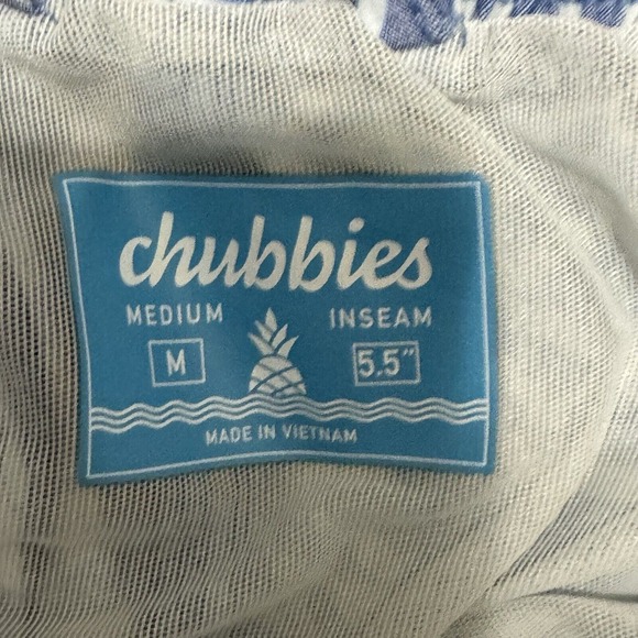 Chubbies The Thigh-Napples Swim Trunks Blue Men’s Size Medium 5.5” Inseam - Picture 4 of 5
